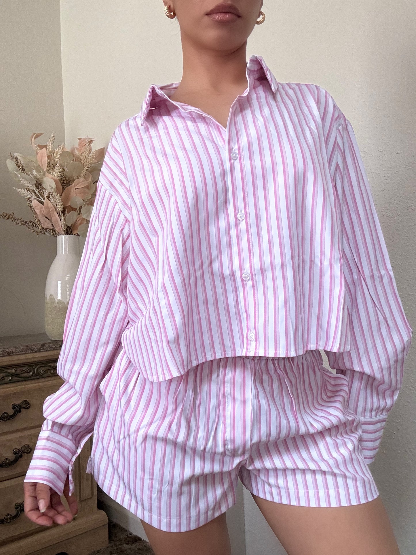 Ariana Striped Boxer Style Shorts