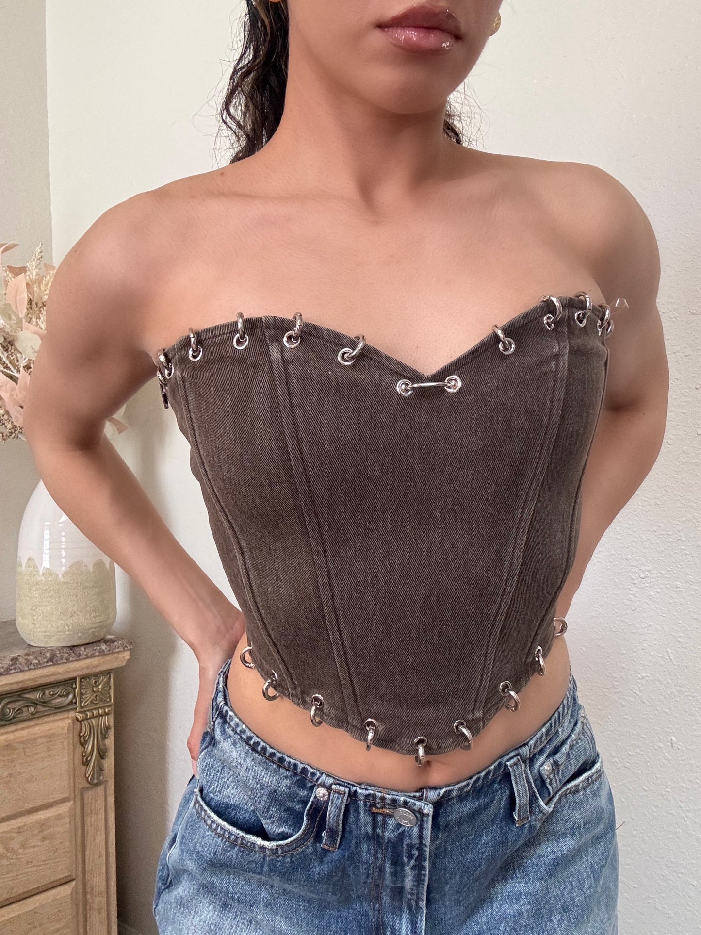 Carina Denim Corset Top