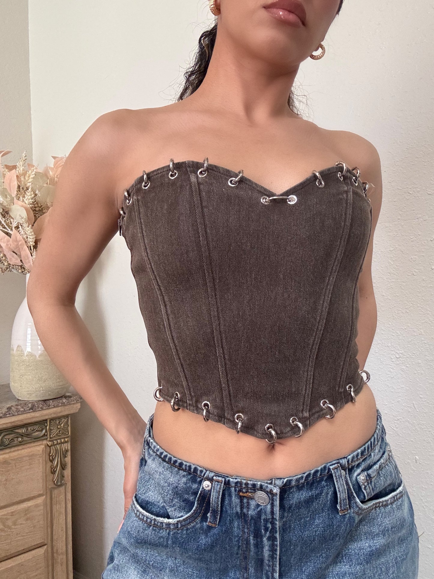 Carina Denim Corset Top