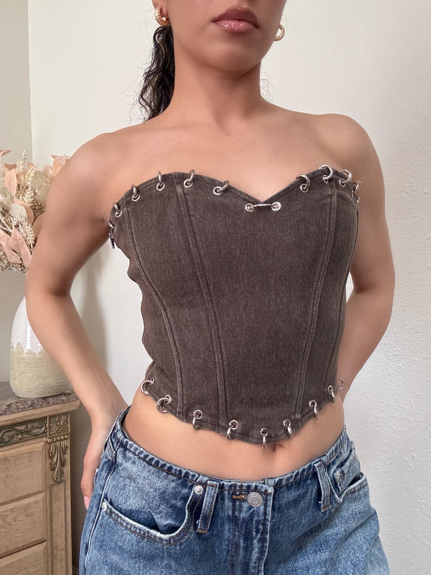 Carina Denim Corset Top