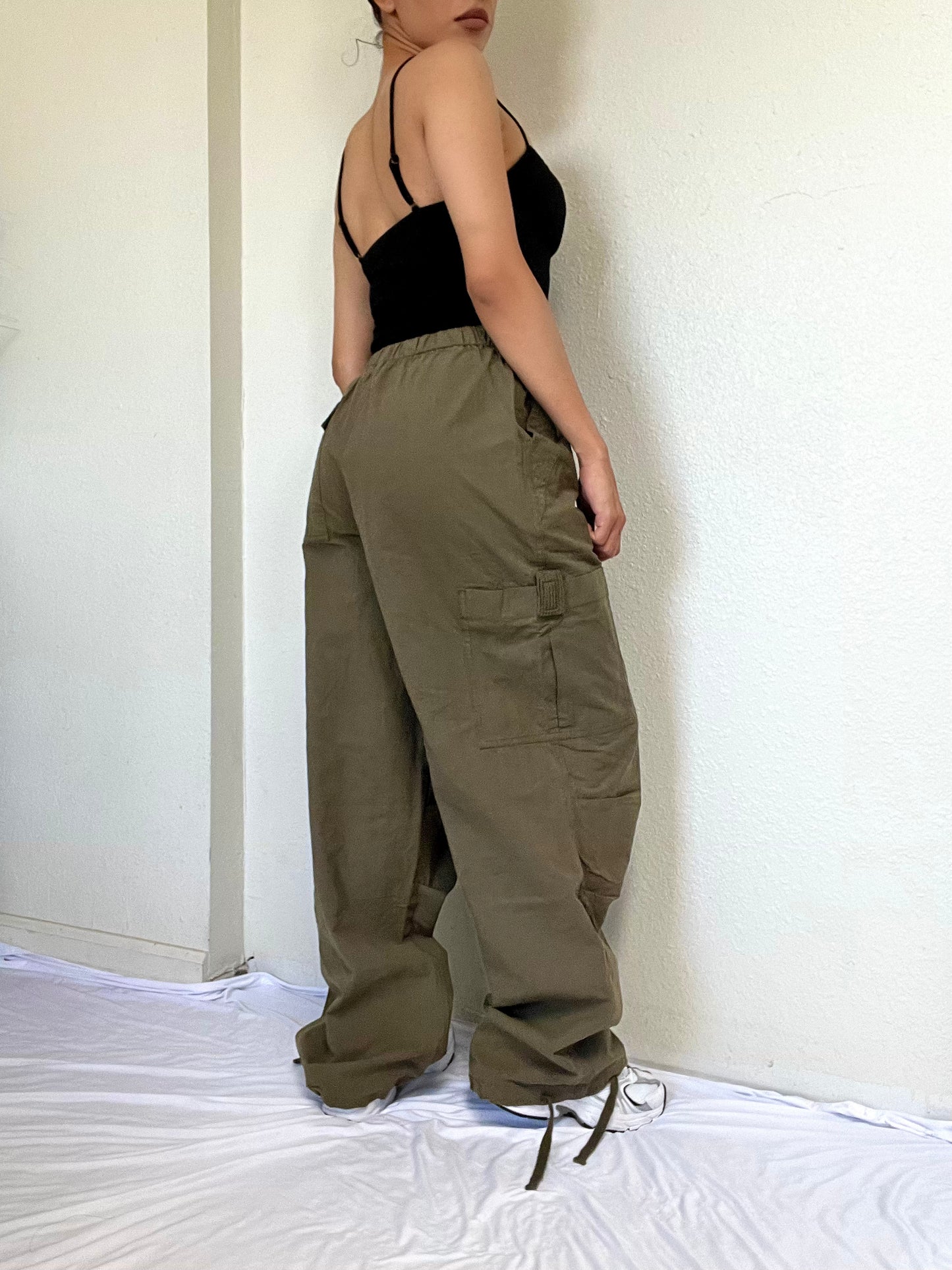 Low Rise Flight Cargo Pants -Olive