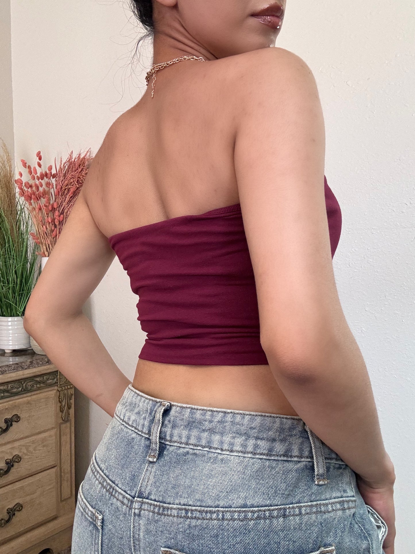 Lisa Tube Top -Burgundy