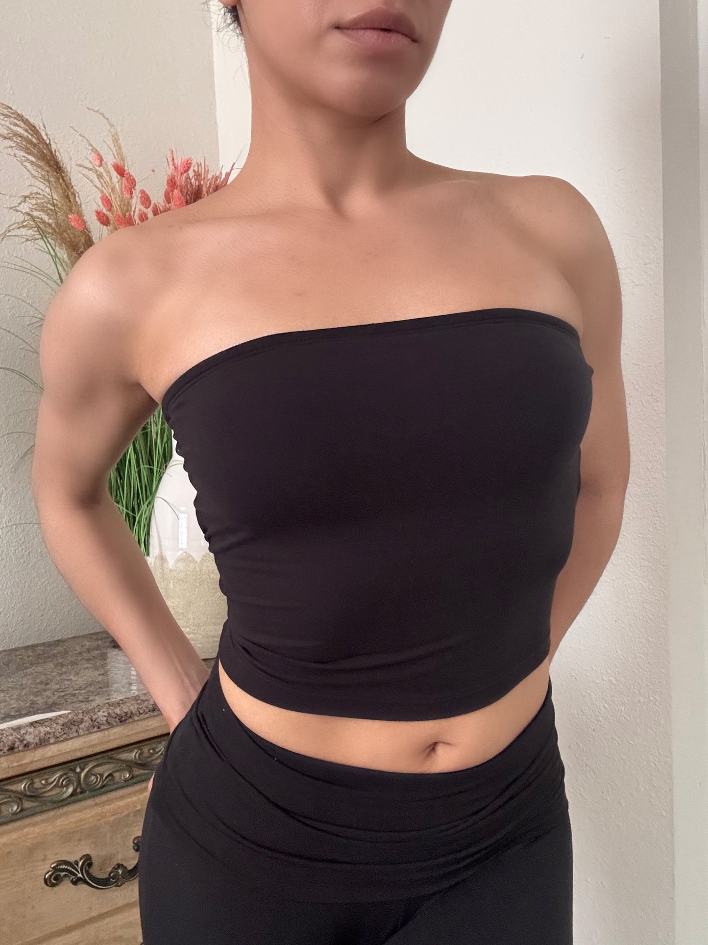 Ultra Soft Jersey Tube Top -Black