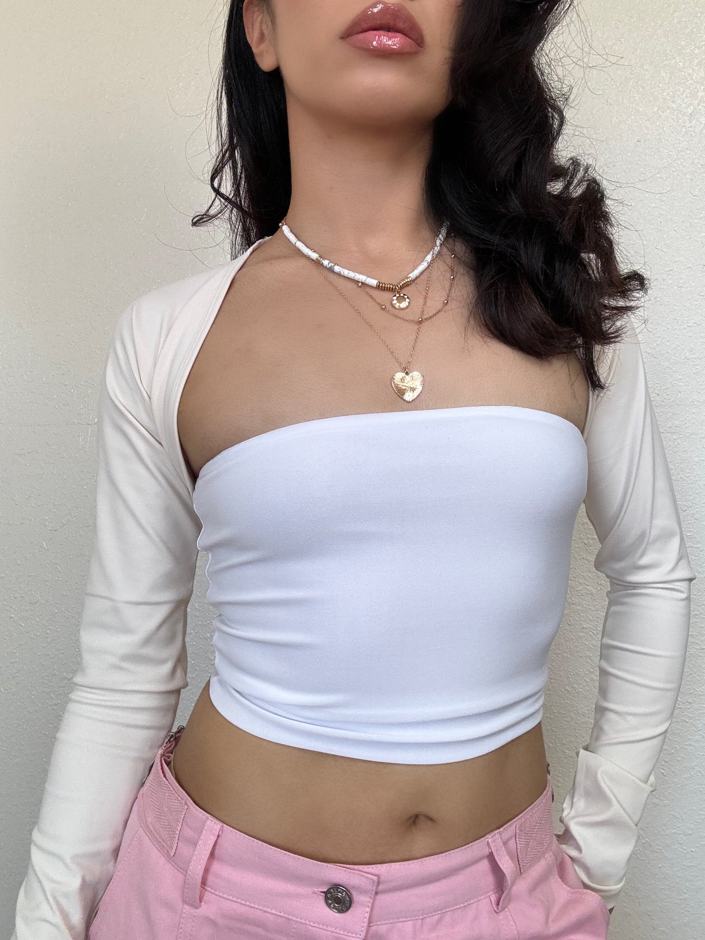 Lightweight Bolero Shrug -Cream