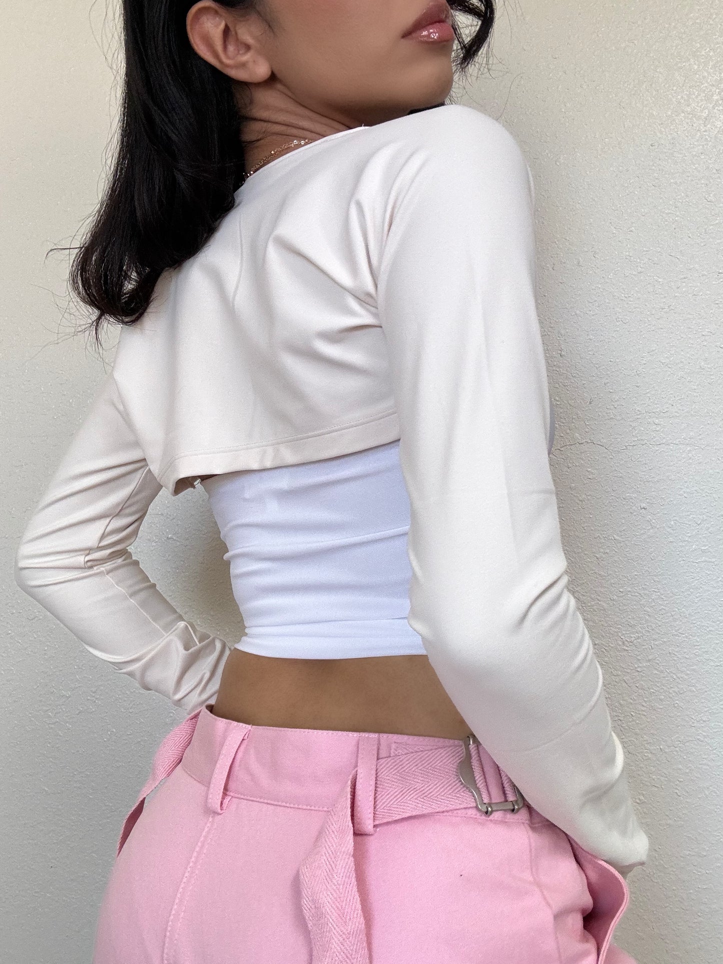 Lightweight Bolero Shrug -Cream