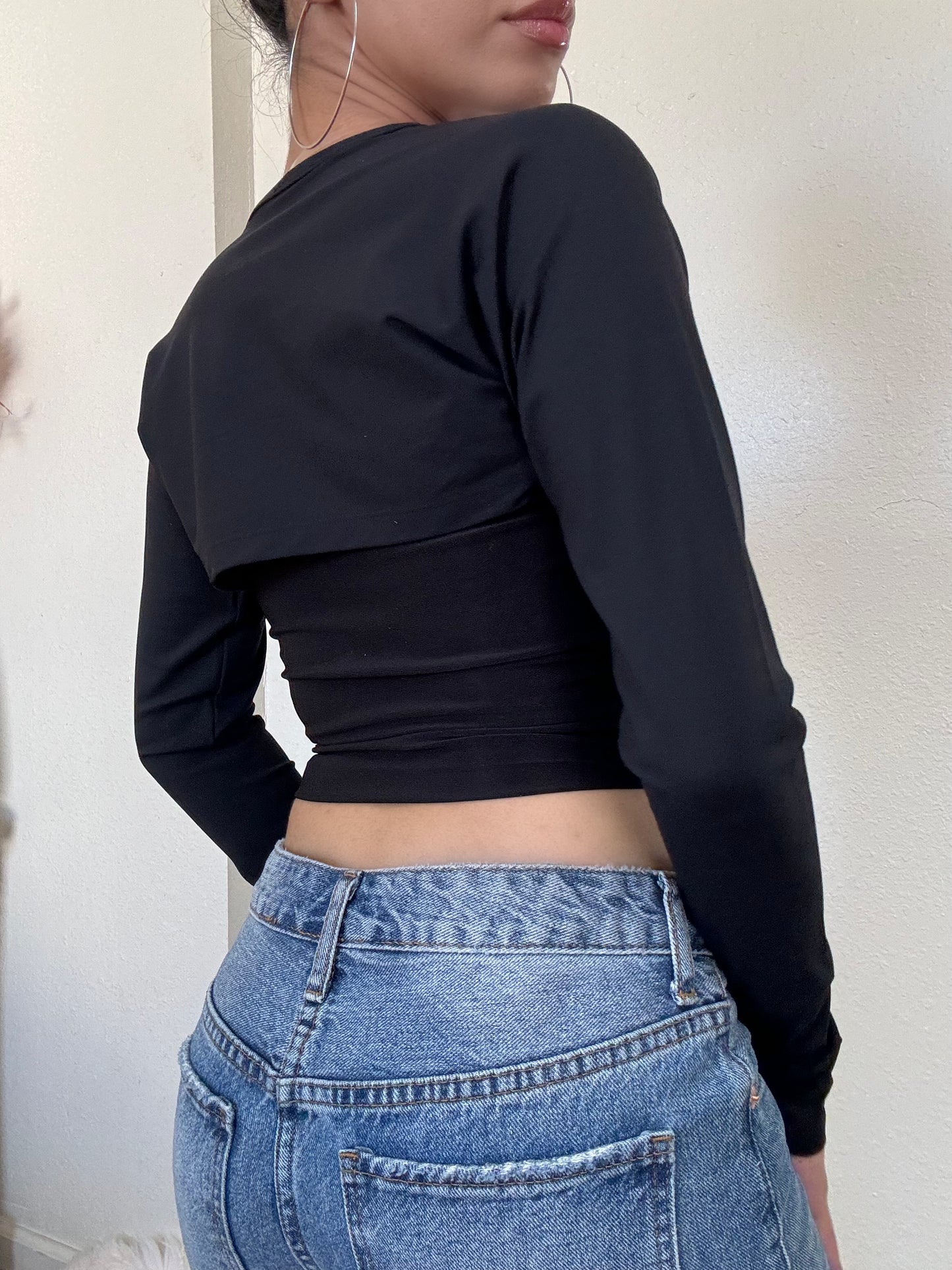 Lightweight Bolero Shrug -Black