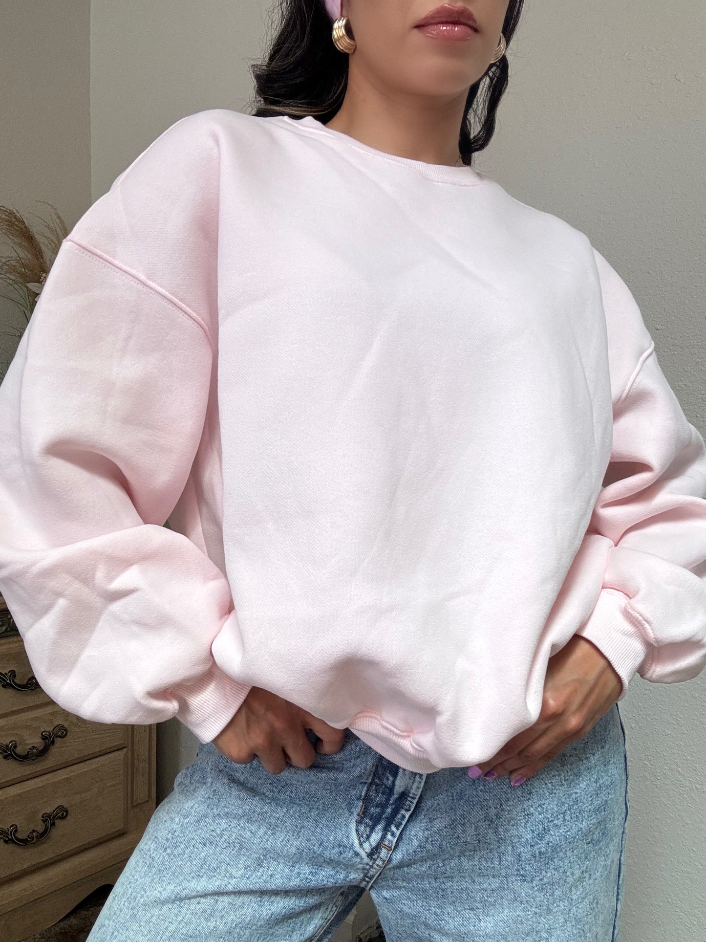 Essential Ultra Fleece Crewneck (Pale Pink)