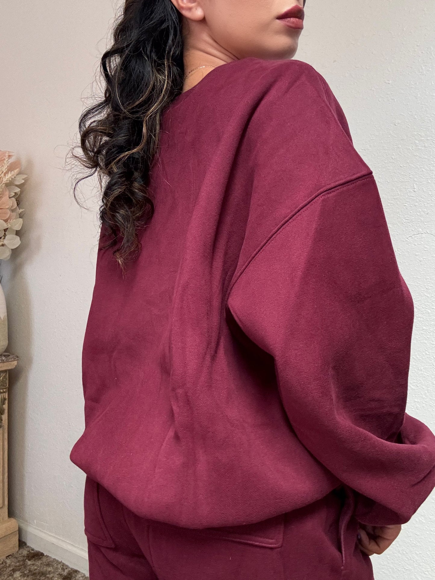 Essential Ultra Fleece Crewneck (Wine)