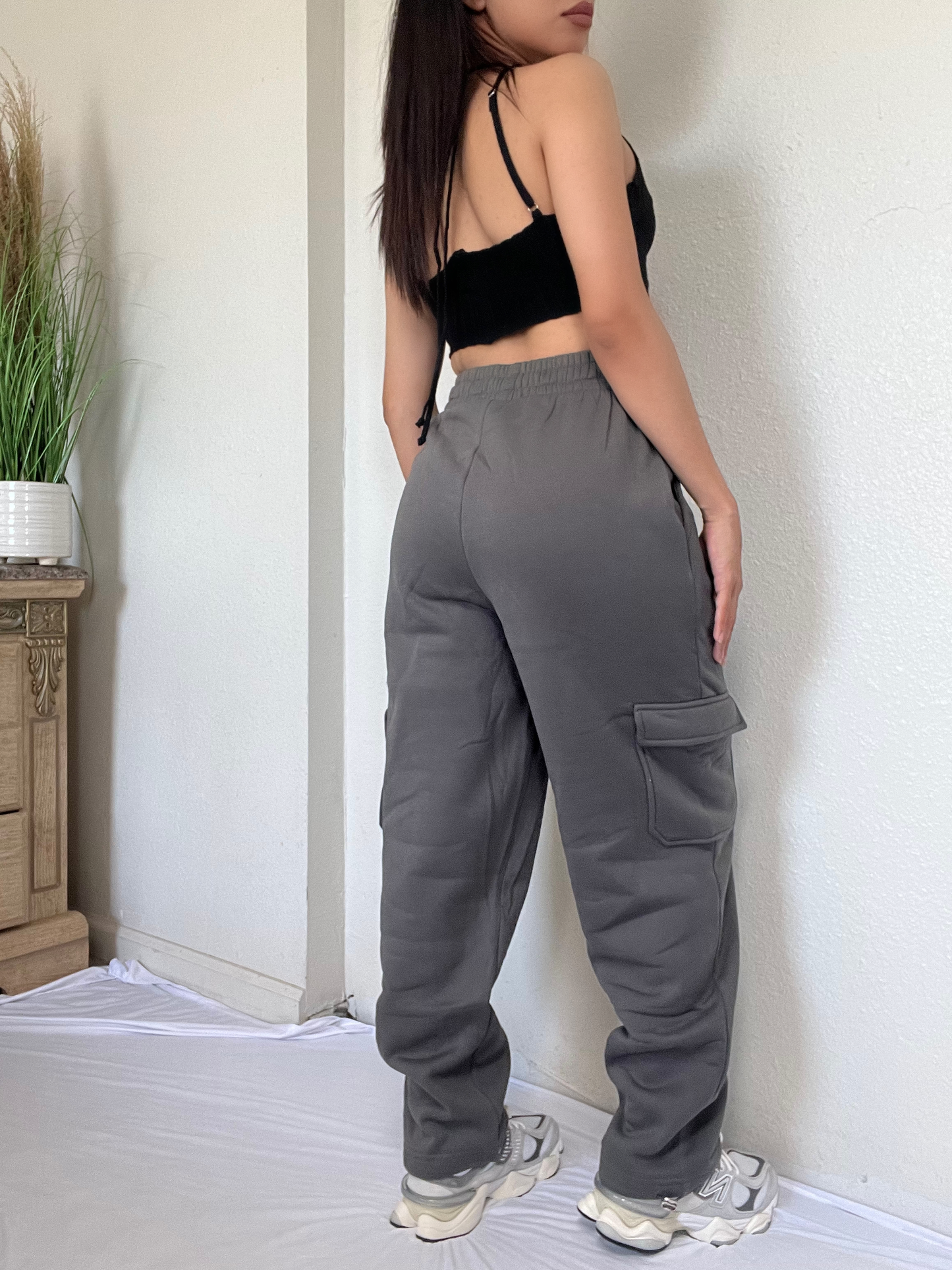 Fleece Cargo Joggers -Slate