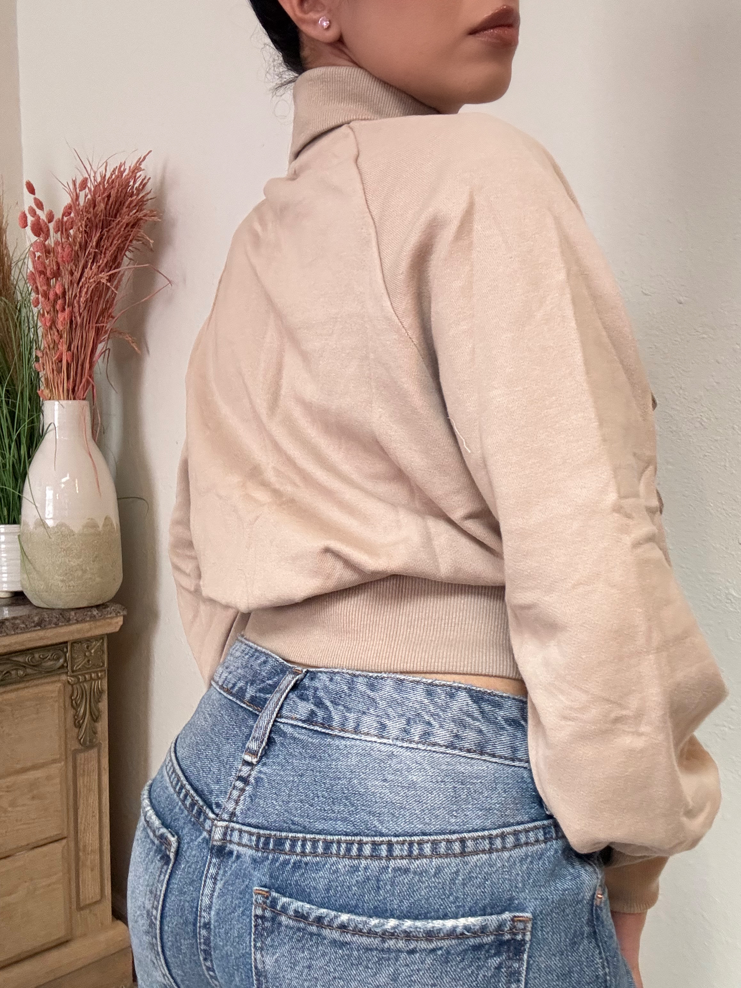 Pocket Detail Pull Over -Taupe