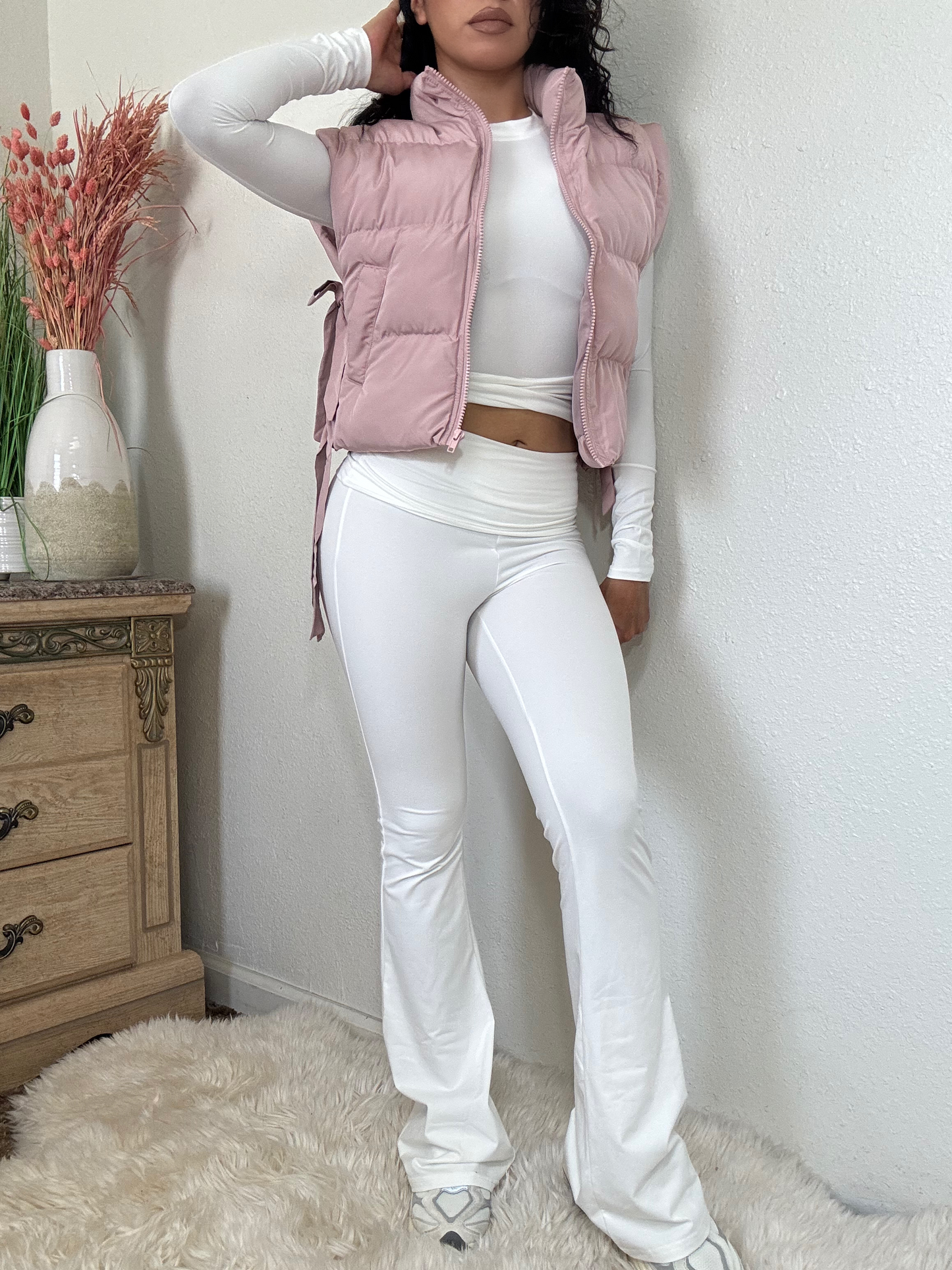 Ultra Soft Fold Over Pants -White