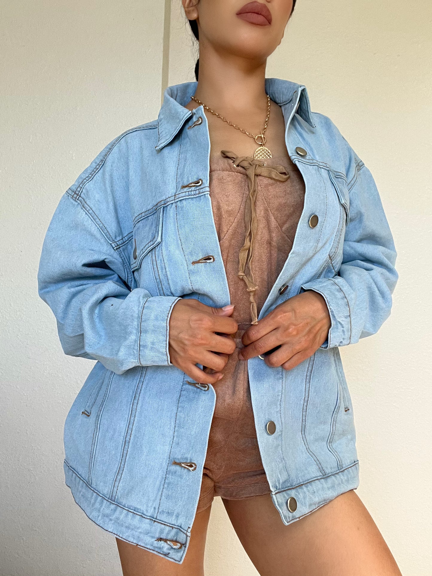 Oversized Denim Jacket -Light Blue