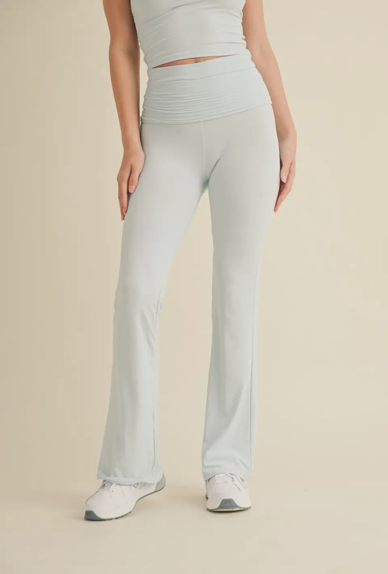 Ultra Soft Fold Over Pants -Baby Blue