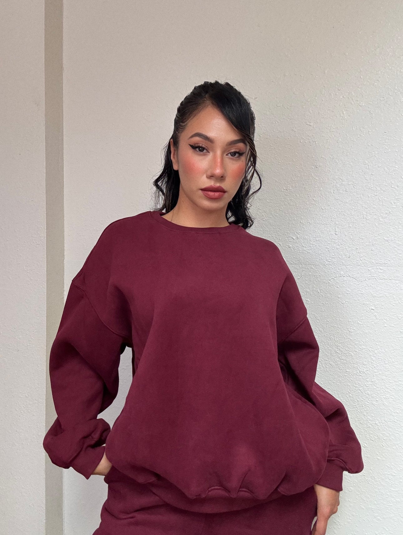 Essential Ultra Fleece Crewneck (Wine)