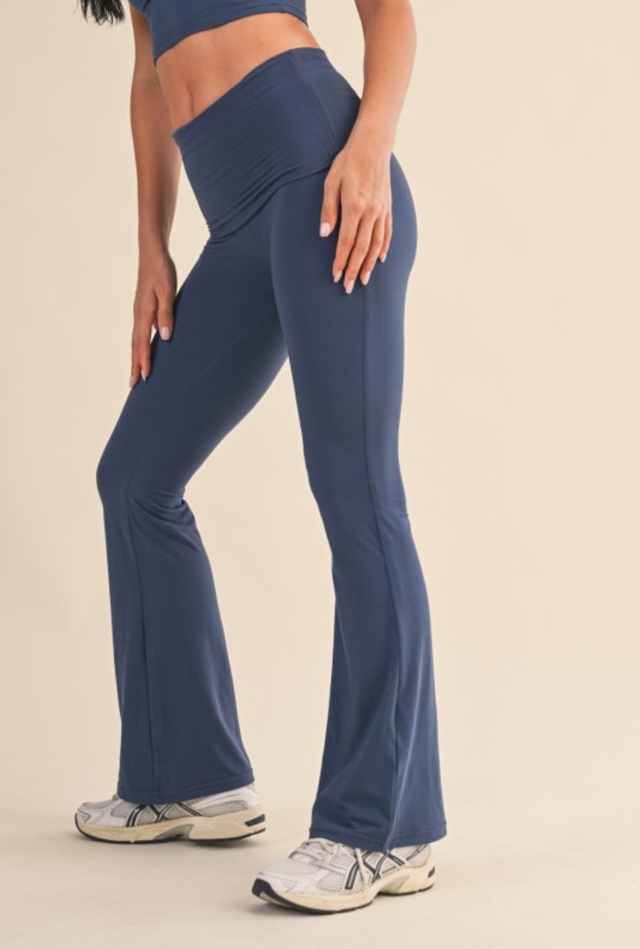 Ultra Soft Fold Over Pants (Navy)