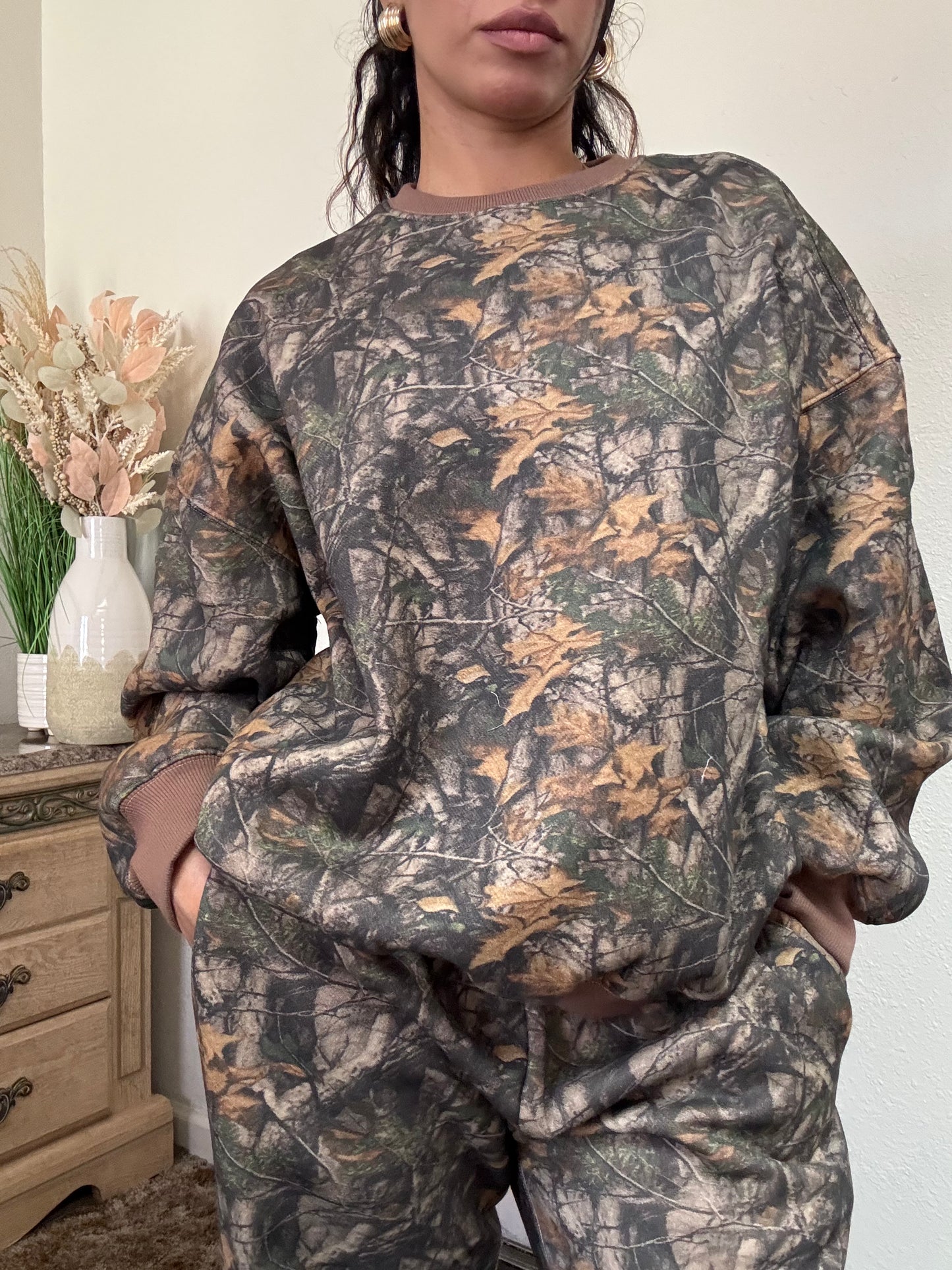 Camo Fleece Crewneck (Dark Camo)