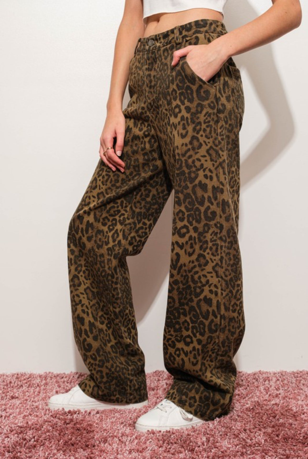 Leopard Print Denim Jeans
