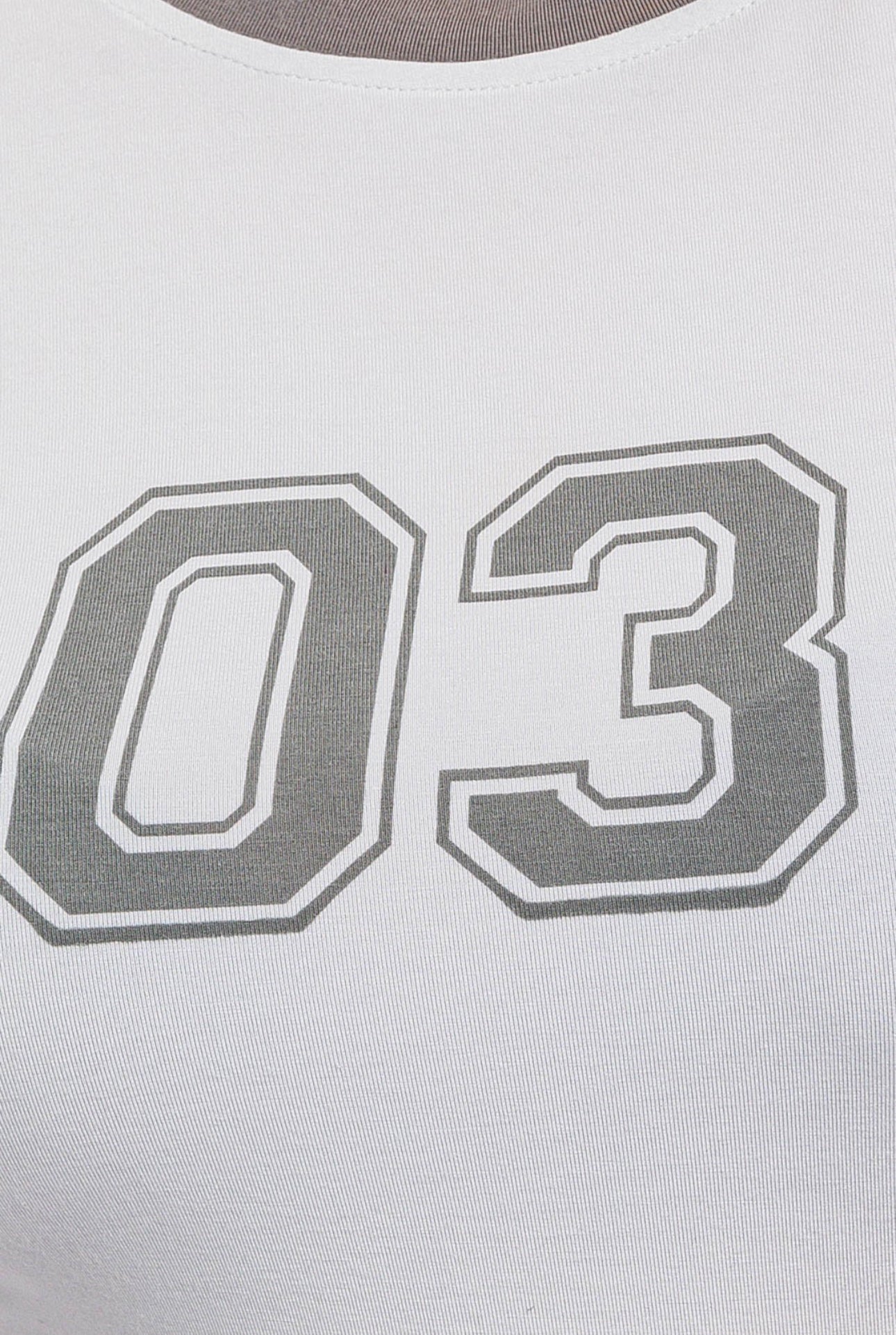 Long Sleeve Varsity Top -White/Grey