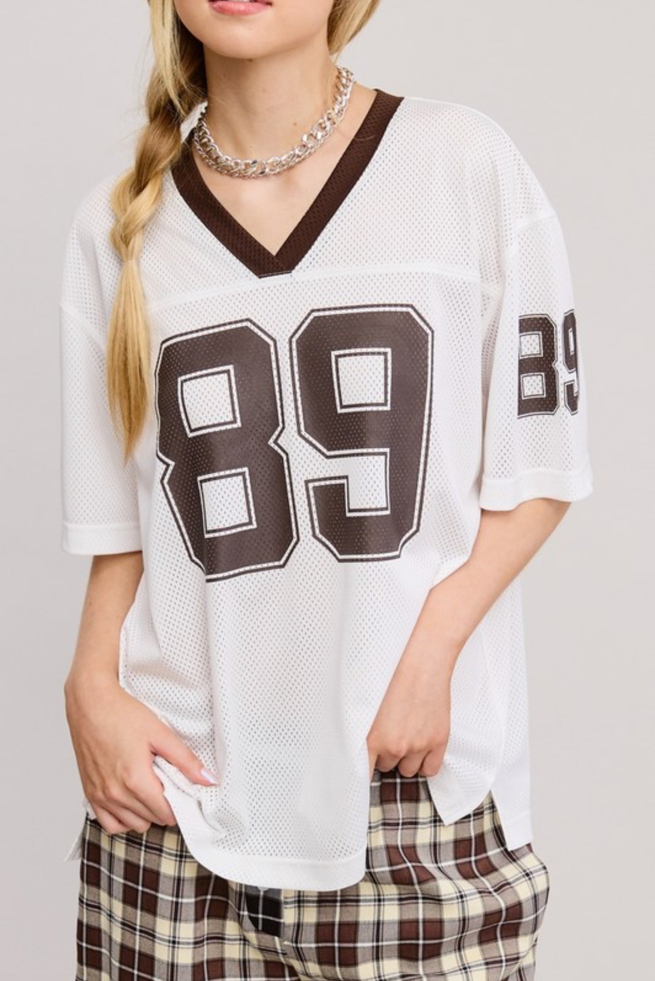 Oversized Jersey Top -Ivory