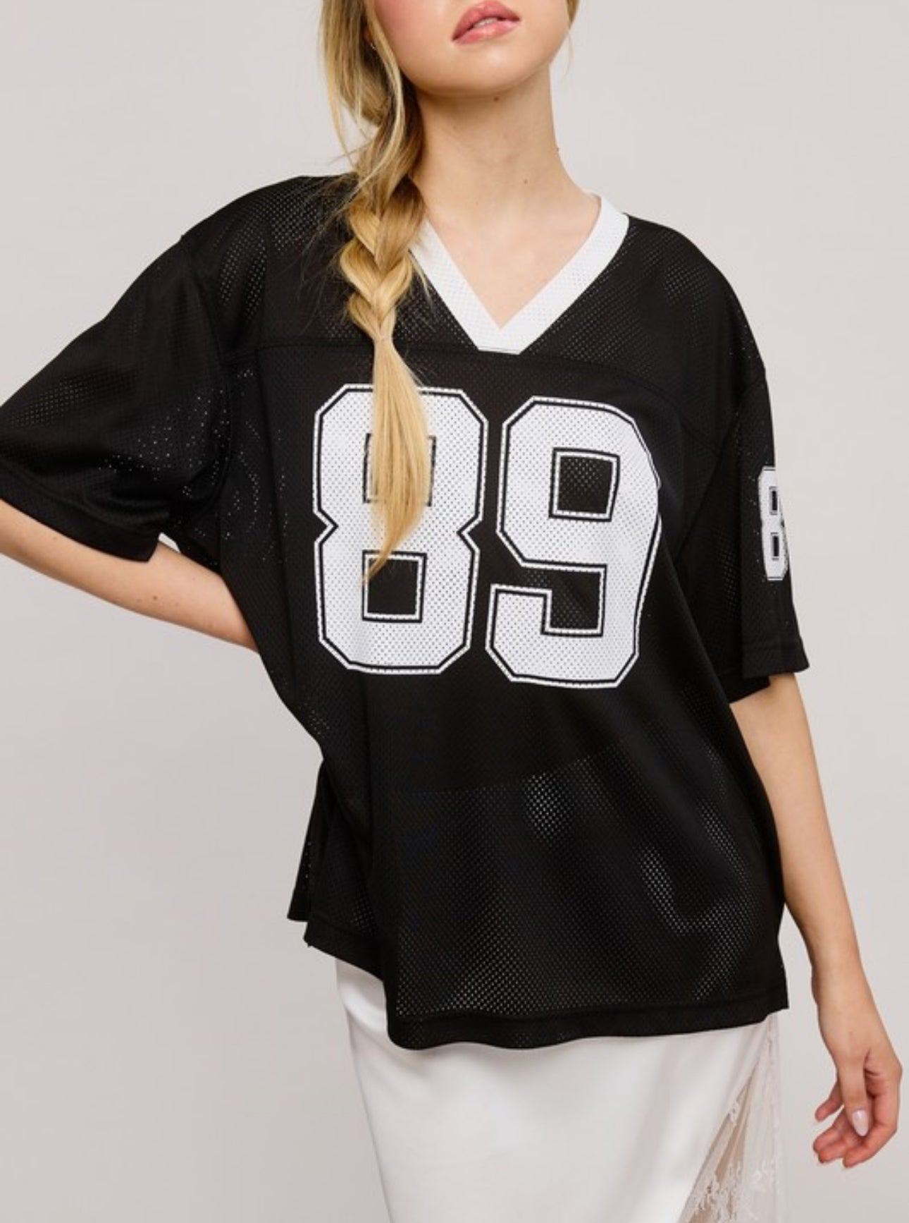 Oversized Jersey Top -Black
