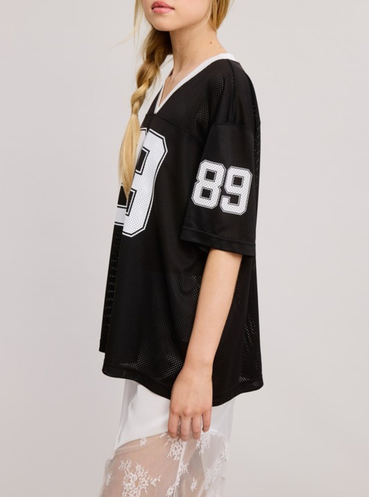 Oversized Jersey Top -Black