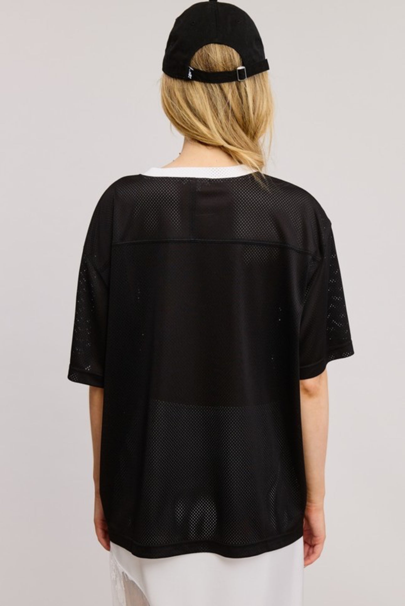 Oversized Jersey Top -Black