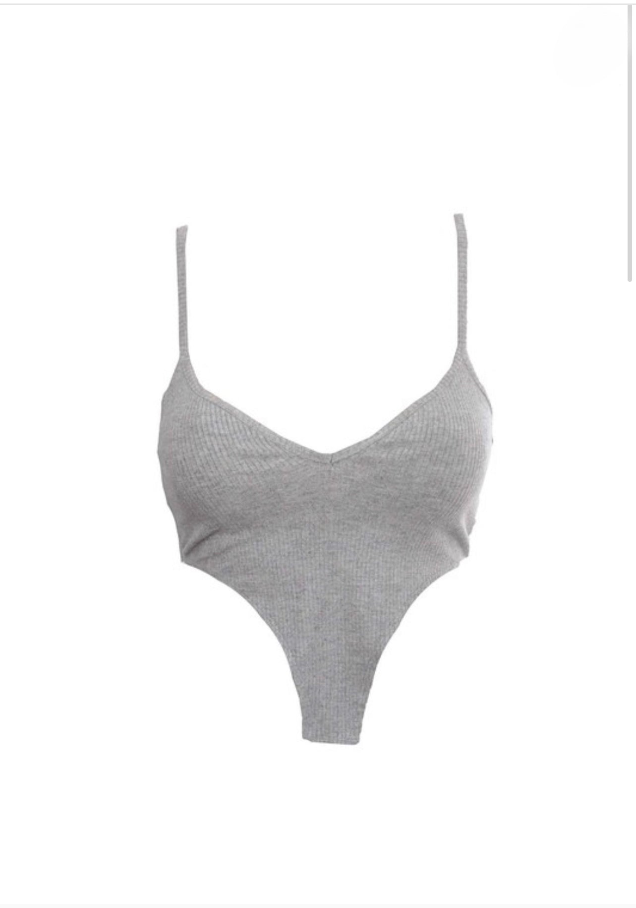 Angle Hem Crop Top -Heather Gray