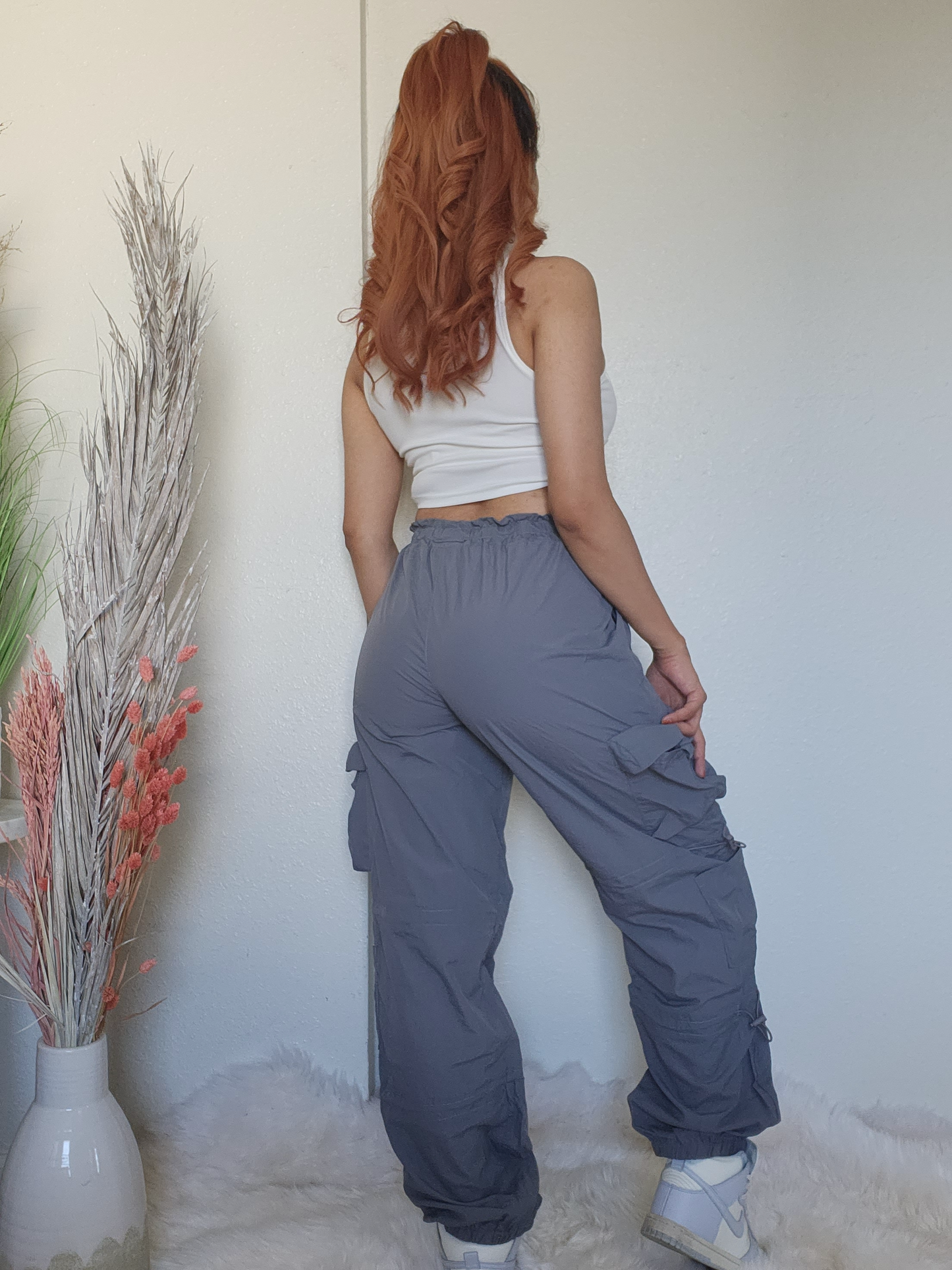 Low Rise Straight Leg Cargo -Gray