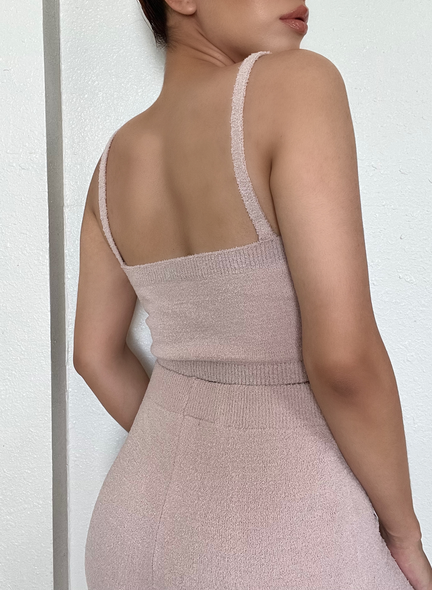 Fuzzy Pant and Top Lounge Set -Taupe