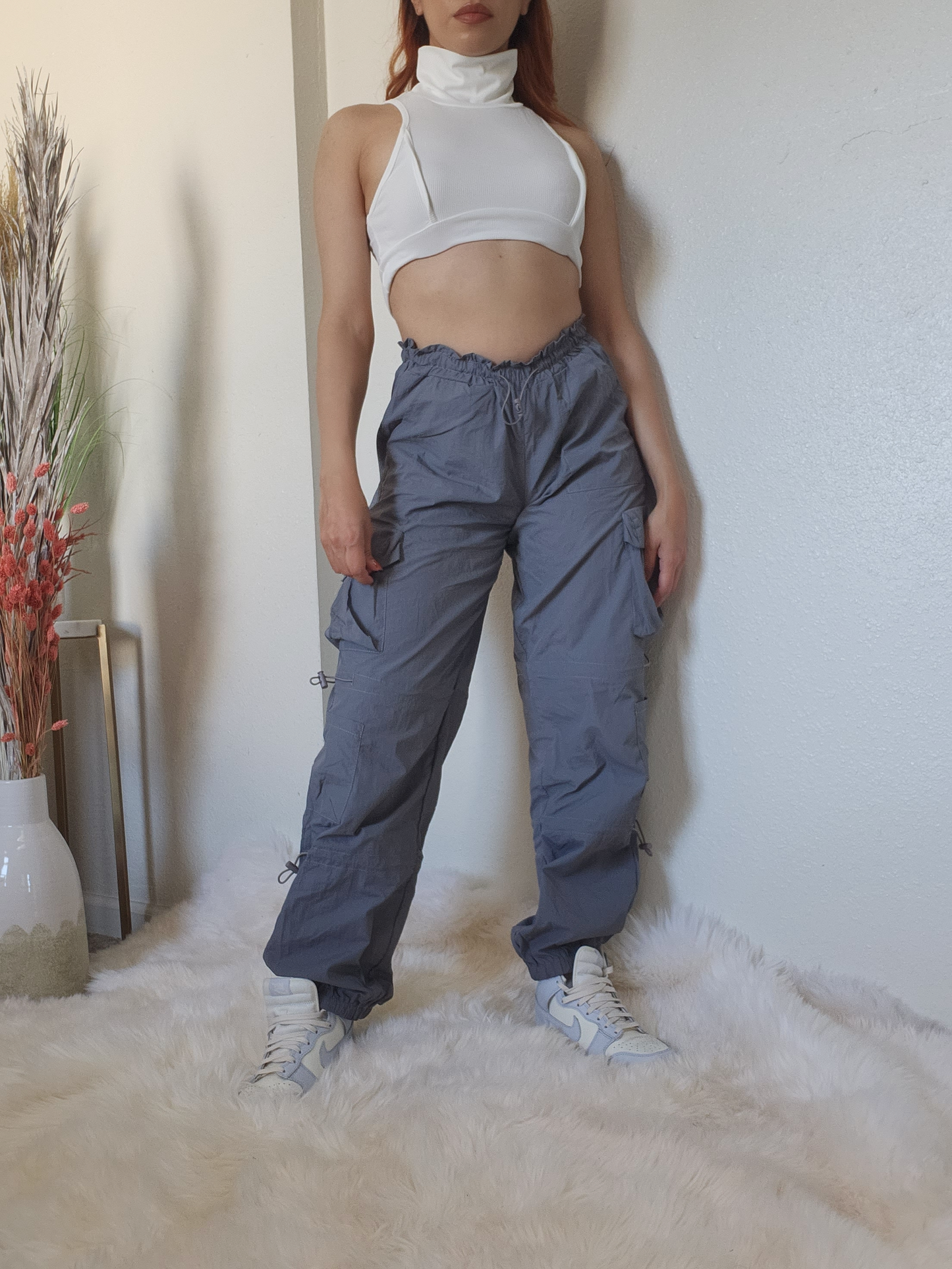 Low Rise Straight Leg Cargo -Gray