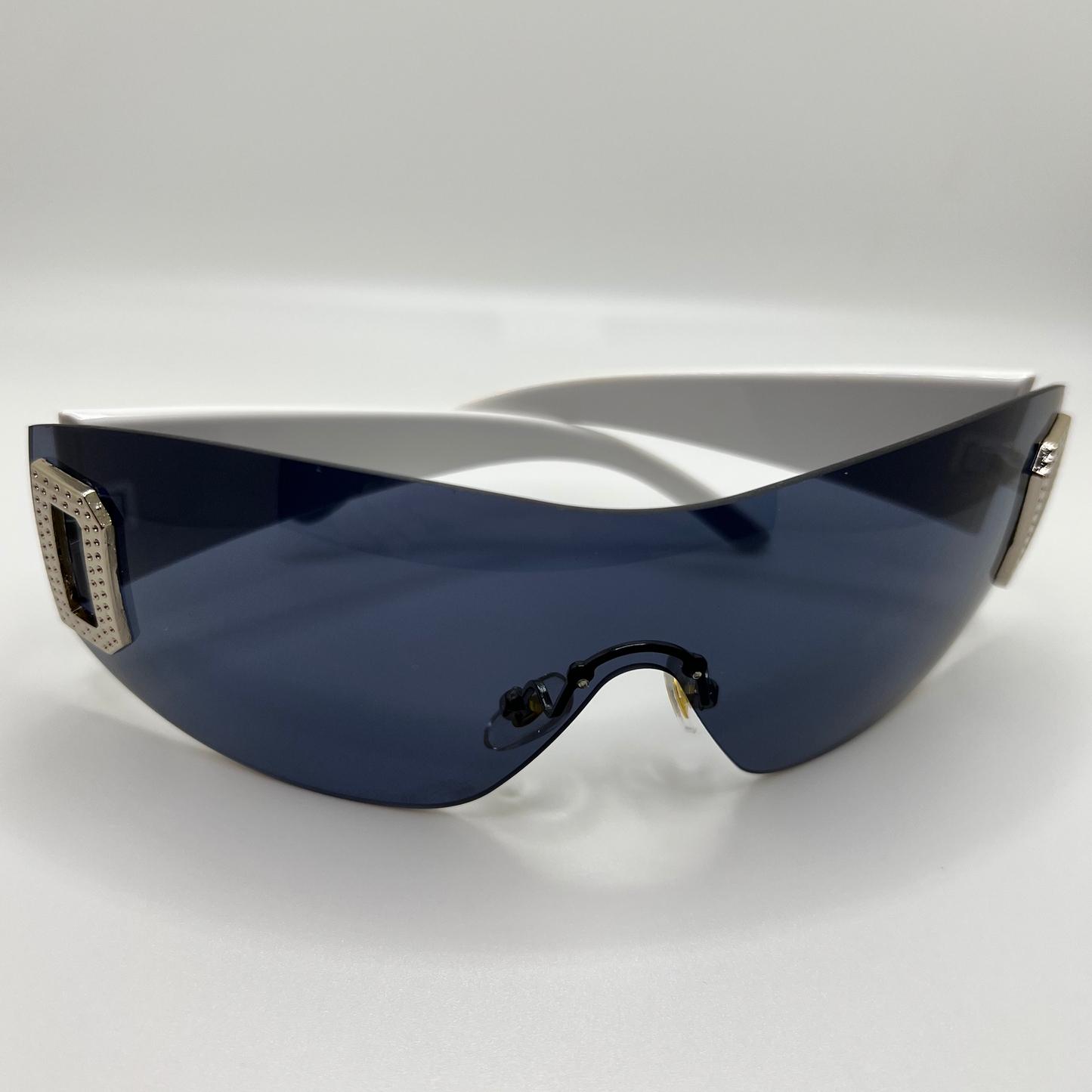 Rimless Oversized Sunnies -White/Black