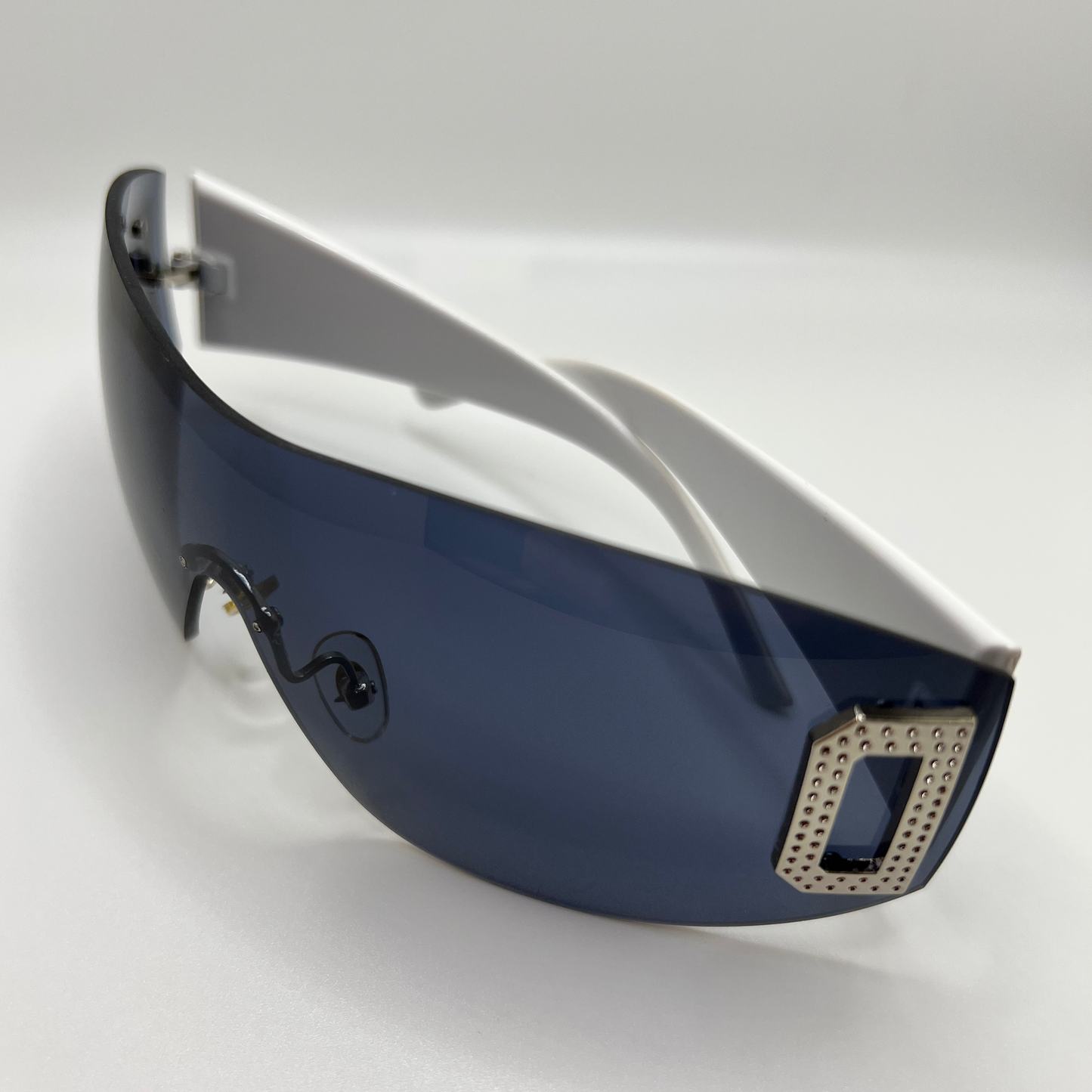 Rimless Oversized Sunnies -White/Black