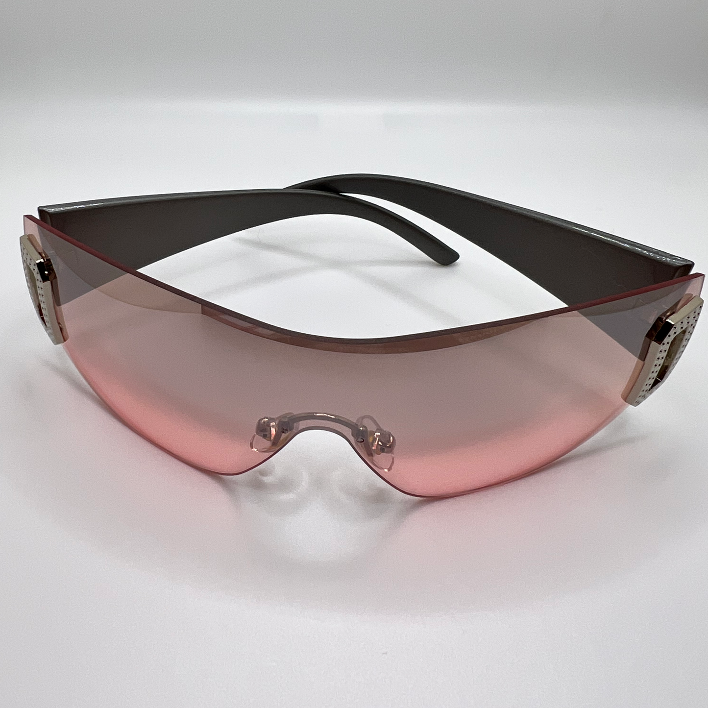 Rimless Oversized Sunnies -Pink/Black