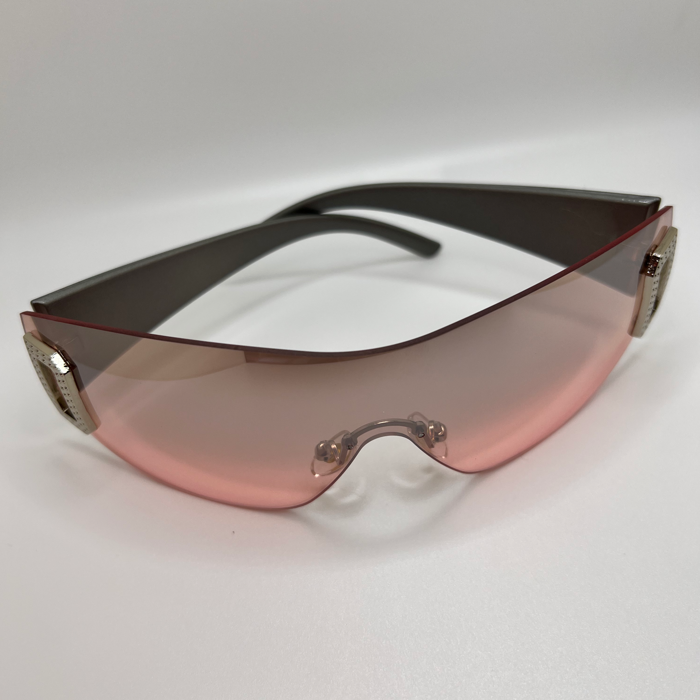 Rimless Oversized Sunnies -Pink/Black