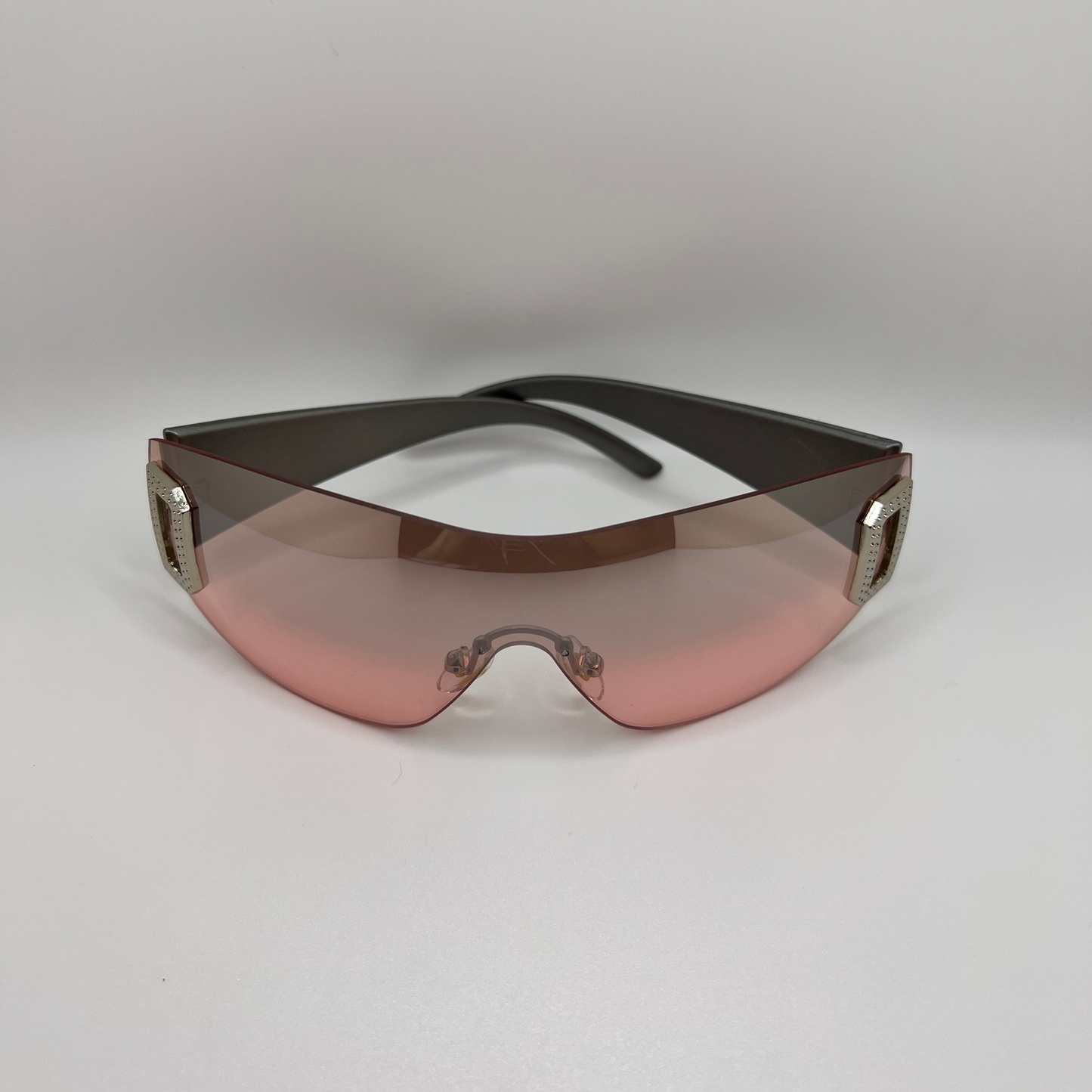 Rimless Oversized Sunnies -Pink/Black