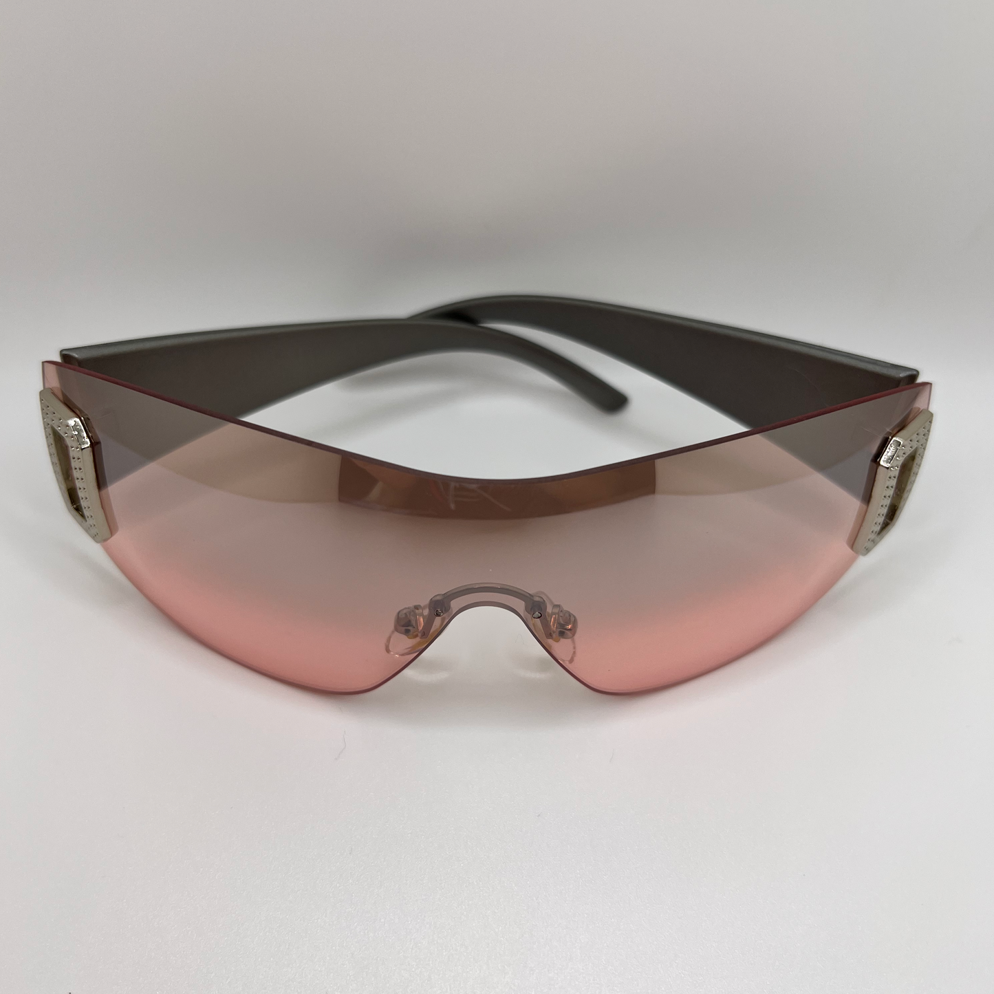 Rimless Oversized Sunnies -Pink/Black