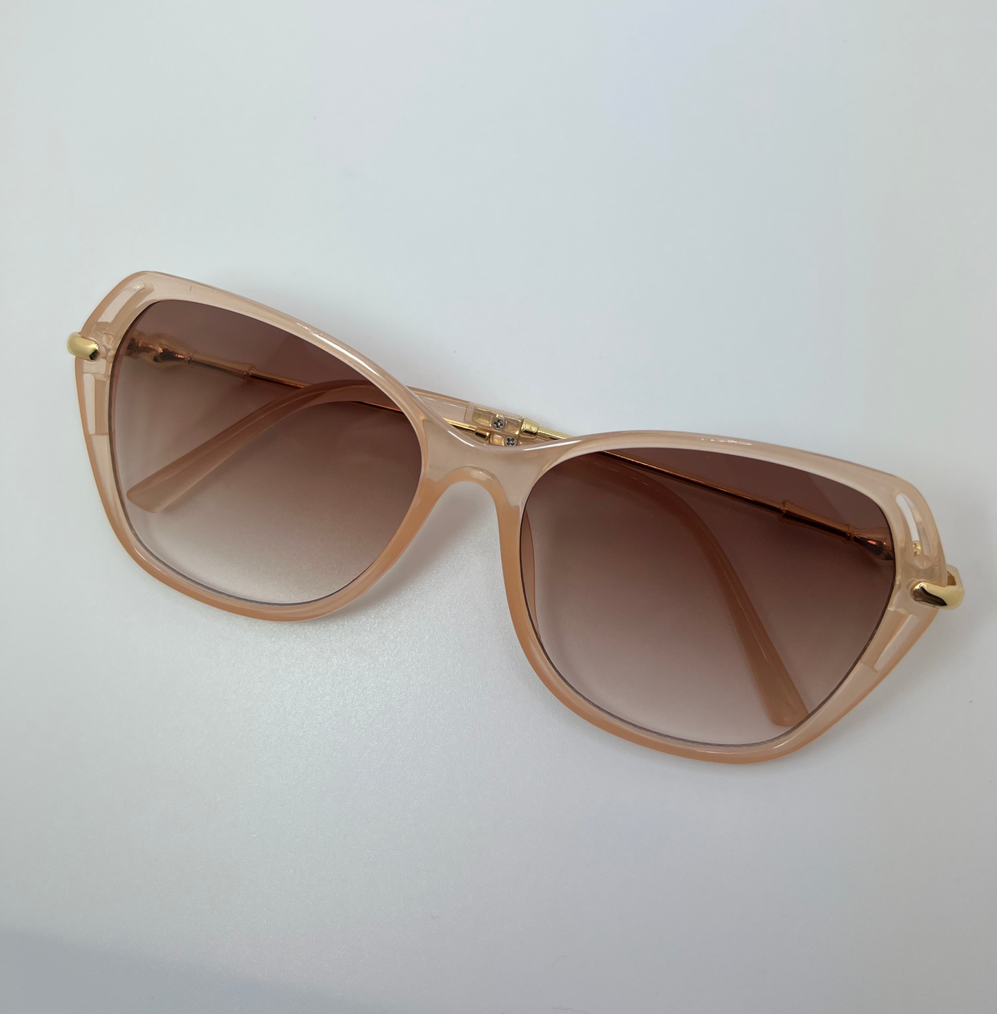 Metal Leg Sunglasses -Champagne/Brown
