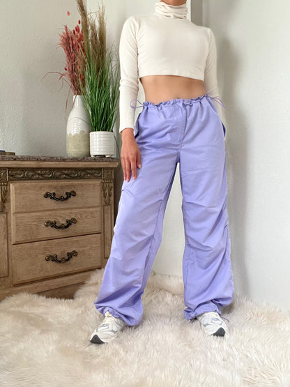 Relaxed Parachute Pants -Lilac