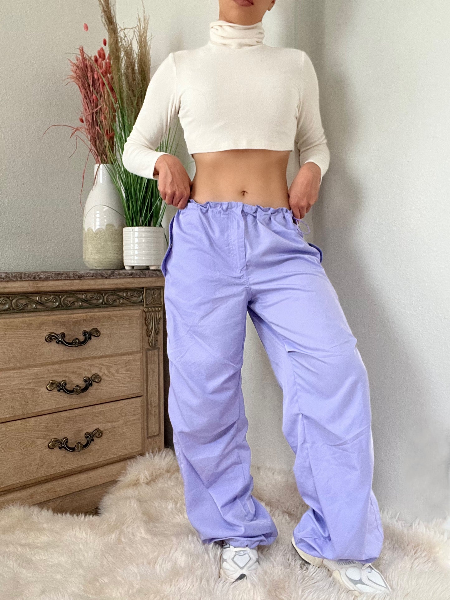 Relaxed Parachute Pants -Lilac