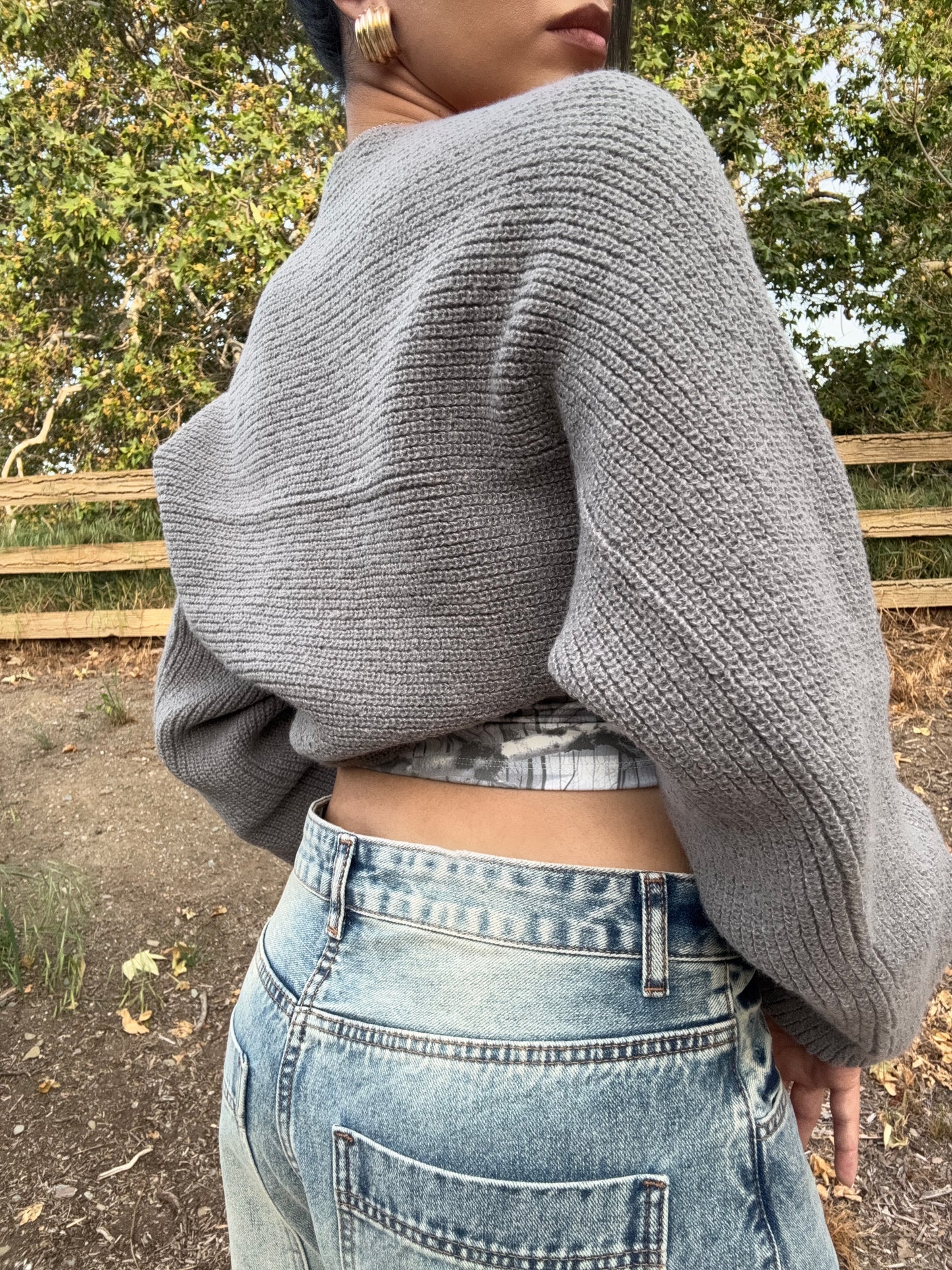 Knit Bolero Shrug (Grey)