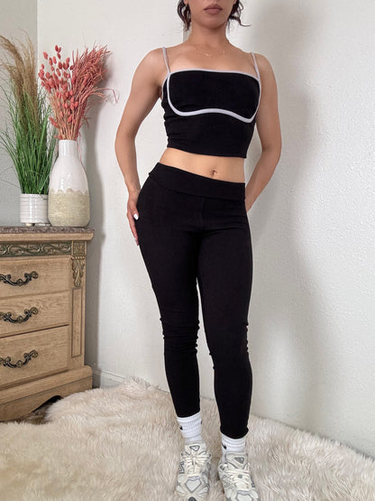 Essential Workout Two Piece  Set -Black/Grey