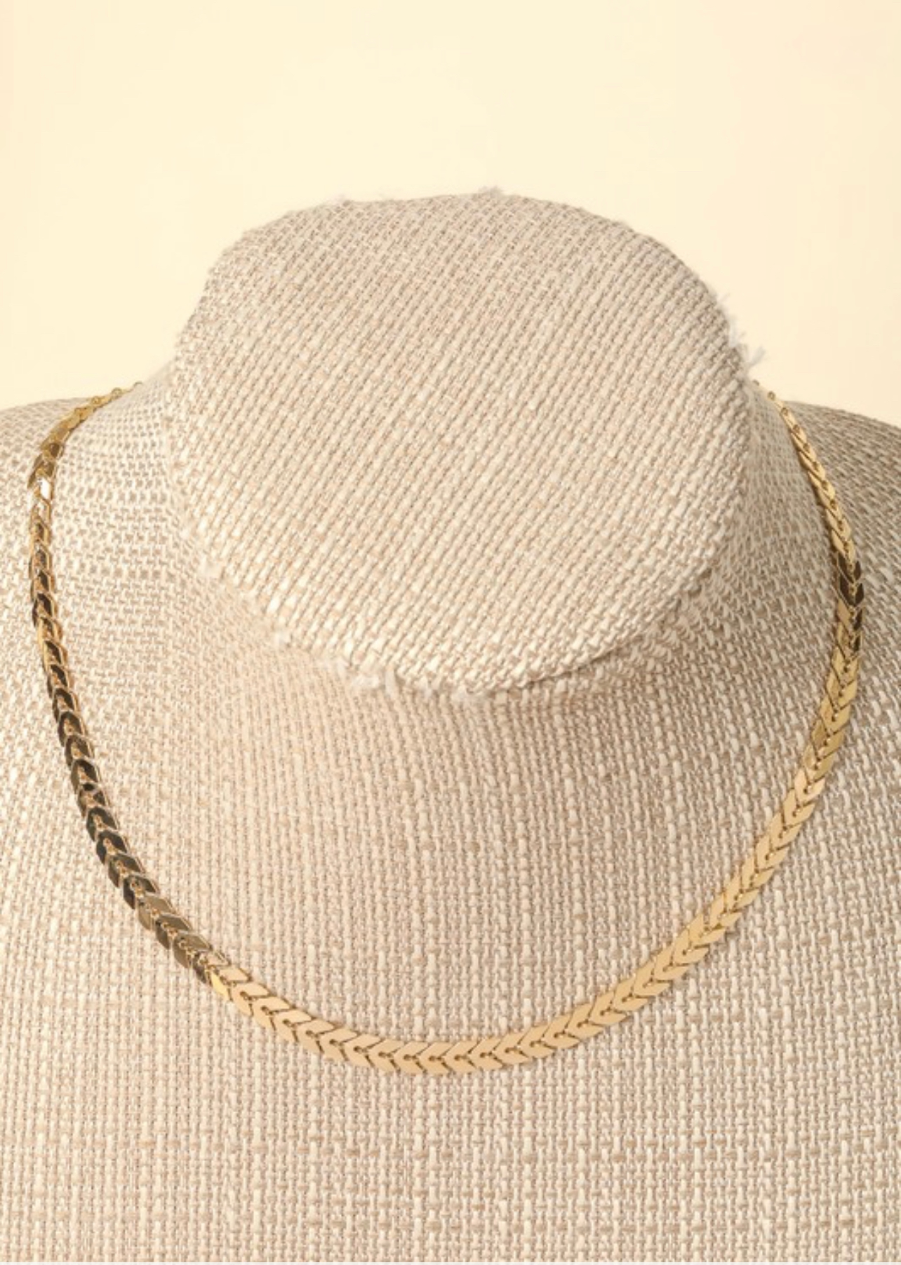 Chevron Chain Link Necklace Set -Gold