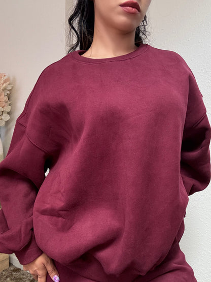 Essential Ultra Fleece Crewneck (Wine)