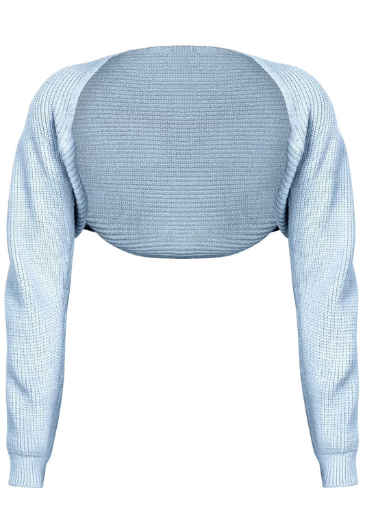 Knit Bolero Shrug -Light Blue