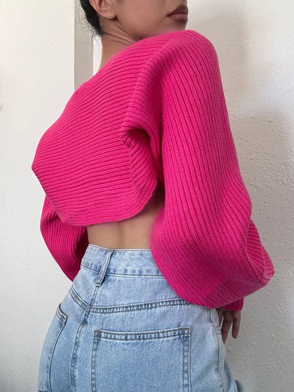 Knit Bolero Shrug -Pink