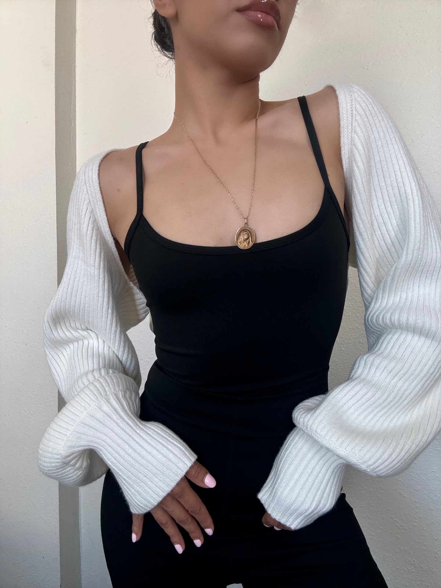 Knit Bolero Shrug -Cream