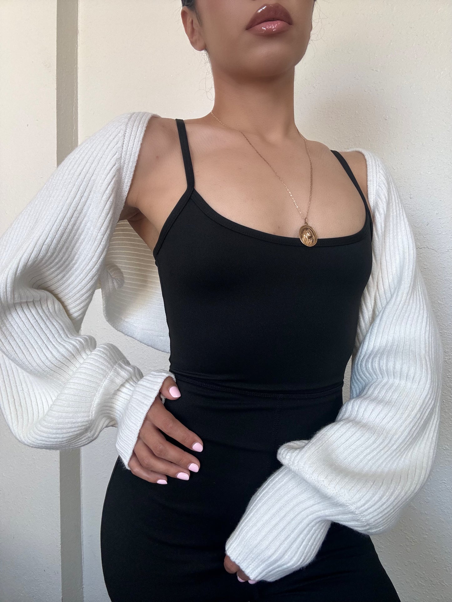 Knit Bolero Shrug -Cream