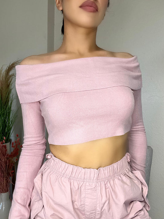 Sahara Off Shoulder Top -Blush