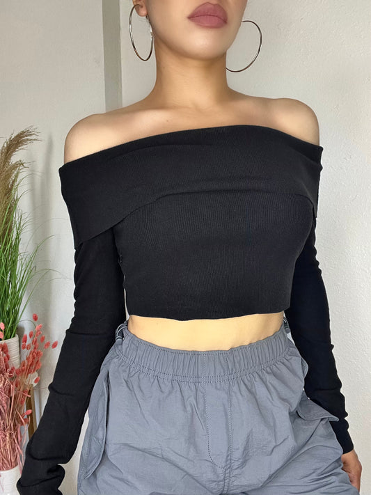 Sahara Off Shoulder Top -Black