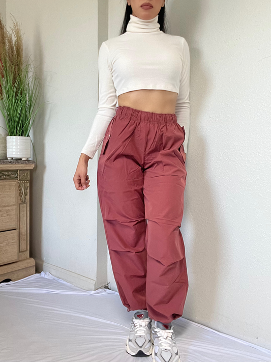 Essential Parachute Pants -Merlot